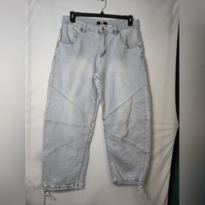 Madden NYC Light Blue Denim Jogger Pants Size 12